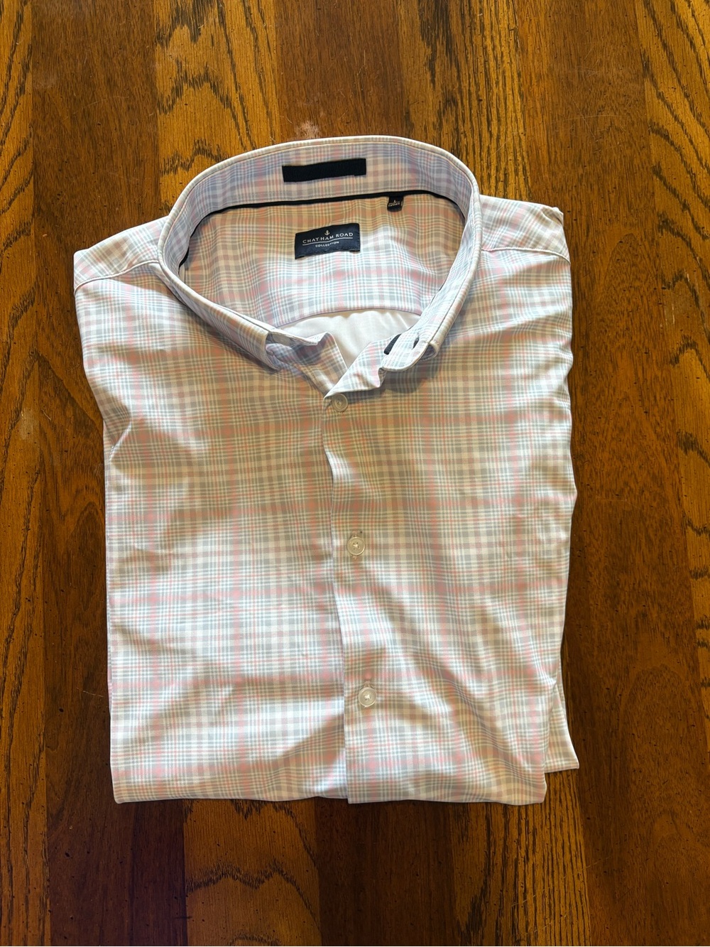 Club Room Light Pink and White Plaid Dress Shirt